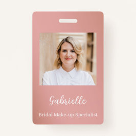 Modern Botanical Dusty Rose Boho Photo  Badge