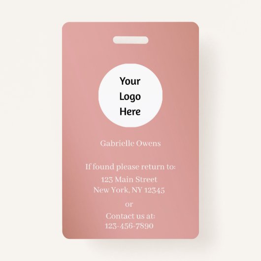 Modern Botanical Dusty Rose Boho Photo  Badge (Achterkant)