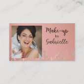 Modern Botanical Dusty Rose Boho Photo QR Code Visitekaartje (Voorkant)