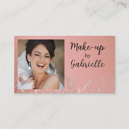 Modern Botanical Dusty Rose Boho Photo QR Code  Visitekaartje (Voorkant)