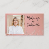 Modern Botanical Dusty Rose Boho Photo QR Code   Visitekaartje (Voorkant)