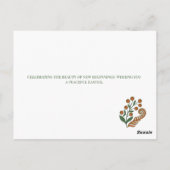 Modern Botanical Easter Blessings Briefkaart (Achterkant)