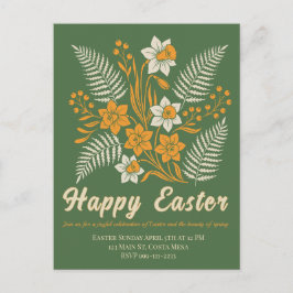 Modern Botanical Easter Blessings Briefkaart