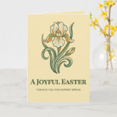 Modern Botanical Easter Blessings Kaart (Gele Bloem)