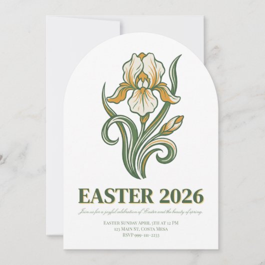 Modern Botanical Easter Blessings Kaart (Voorkant)