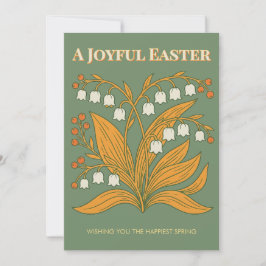 Modern Botanical Easter Blessings Kaart