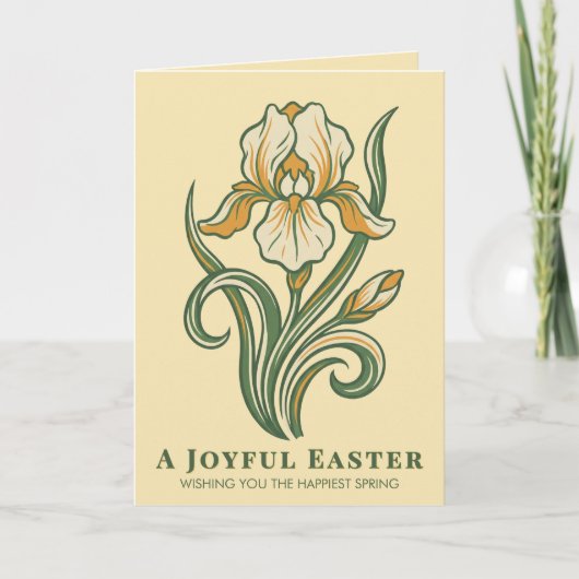 Modern Botanical Easter Blessings Kaart (Voorkant)