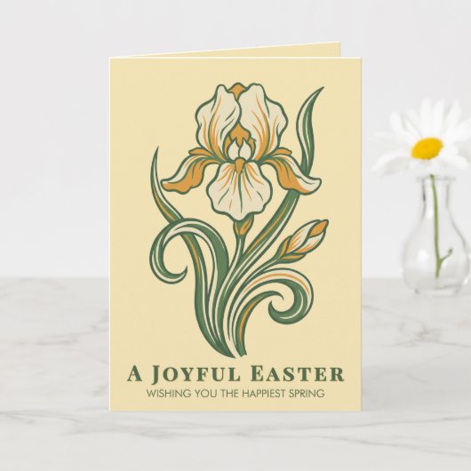 Modern Botanical Easter Blessings Kaart (Kleine Plant)
