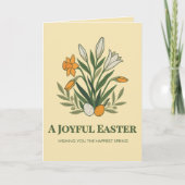 Modern Botanical Easter Blessings Kaart (Voorkant)