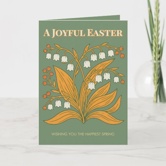 Modern Botanical Easter Blessings Kaart (Voorkant)