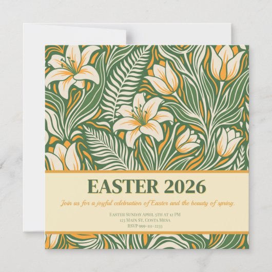 Modern Botanical Easter Blessings Magnetische Uitnodiging (Voorkant)