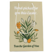Modern Botanical Easter Blessings Medium Cadeauzakje (Voorkant)