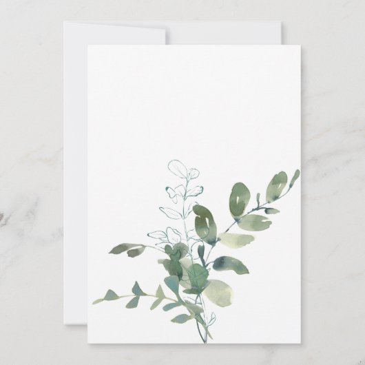 Modern Botanical Eucalyptus Boho Couples Shower Kaart (Achterkant)