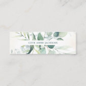 Modern Botanical Eucalyptus Greenery Elegant Mini Visitekaartje (Voorkant)
