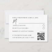 Modern Botanical Eucalyptus Wedding RSVP Card Kaartje (Achterkant)