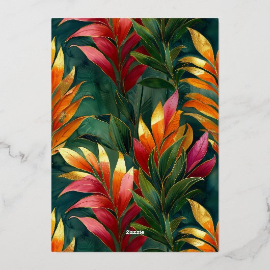 Modern Botanical Floral Charity Event Gala Party Folie Uitnodiging (Achterkant)