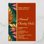 Modern Botanical Floral Charity Event Gala Party Folie Uitnodiging (Voorkant)