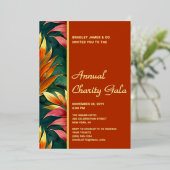 Modern Botanical Floral Charity Event Gala Party Folie Uitnodiging (Staand Voorkant)