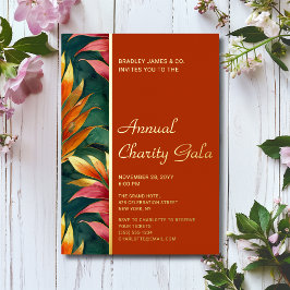 Modern Botanical Floral Charity Event Gala Party Folie Uitnodiging