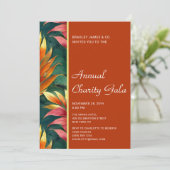 Modern Botanical Floral Charity Event Gala Party Kaart (Staand voorkant)
