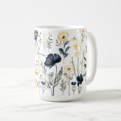 Modern botanical flower mug koffiemok (Voorkant rechts)
