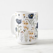 Modern botanical flower mug koffiemok (Voorkant links)