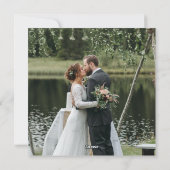 Modern Botanical Greenery 2 Photo Wedding Feestdagenkaart (Achterkant)