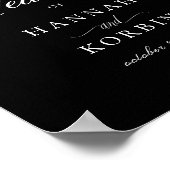 Modern Botanical Greenery Black Wedding Welcome Poster (Hoek)