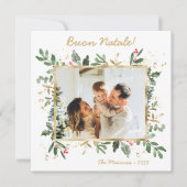 Modern Botanical Greenery Photo Buon Natale Feestdagenkaart (Voorkant)