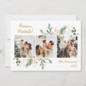 Modern Botanical Greenery Photo Buon Natale Feestdagenkaart (Voorkant)
