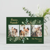 Modern Botanical Greenery Photo Buon Natale Feestdagenkaart (Staand voorkant)