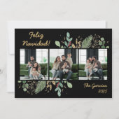 Modern Botanical Greenery Photo Feliz Navidad Feestdagenkaart (Voorkant)