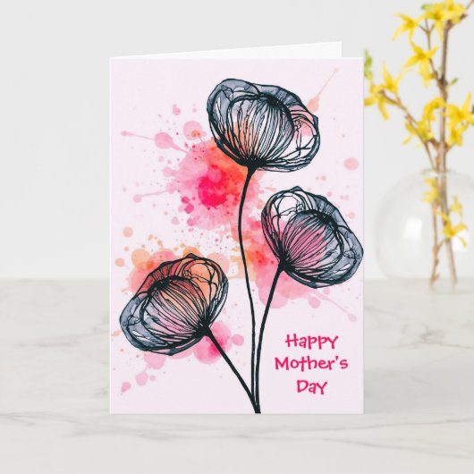 Modern Botanical Illustration Kaart (Gele Bloem)