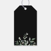 Modern Botanical Joy Black Holiday Cadeaulabel (Achterkant)
