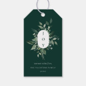 Modern Botanical Joy Emerald Holiday Cadeaulabel (Voorkant)
