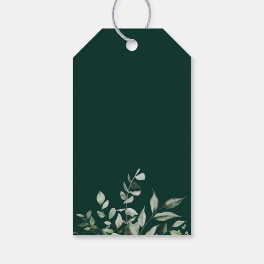 Modern Botanical Joy Emerald Holiday Cadeaulabel (Achterkant)