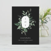 Modern Botanical Joy Holiday Kaart Zwart (Staand voorkant)