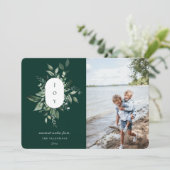 Modern Botanical Joy Photo Holiday Kaart Green (Staand voorkant)