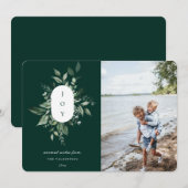 Modern Botanical Joy Photo Holiday Kaart Green (Voorkant / Achterkant)