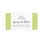 Modern Botanical Leaf Branches Greenery minimalist Etiket (Voorkant)