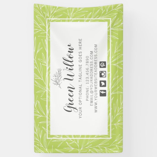 Modern Botanical Leaf Branches Greenery minimalist Spandoek (Verticaal)