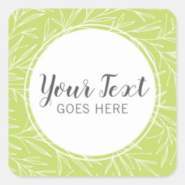 Modern Botanical Leaf Branches Greenery minimalist Vierkante Sticker