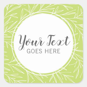 Modern Botanical Leaf Branches Greenery minimalist Vierkante Sticker