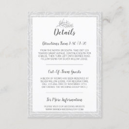 Modern Botanical Leaf Silver Details / Routebeschr Informatiekaartje