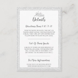 Modern Botanical Leaf Silver Details / Routebeschr Informatiekaartje