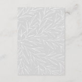 Modern Botanical Leaf Silver Details / Routebeschr Informatiekaartje (Achterkant)