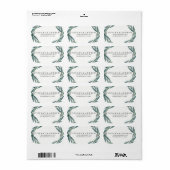 Modern Botanical Leaf Wreath Weddenschap Label (Full Sheet)