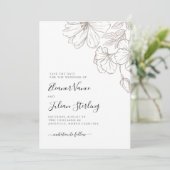 Modern Botanical Line Art Save The Date (Staand voorkant)