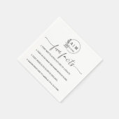 Modern Botanical Monogram Fun Facts Wedding Servet (Hoek)