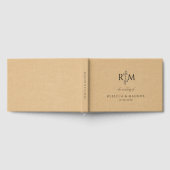 Modern Botanical Monogram Tan Wedding  Gastenboek (Volledig)